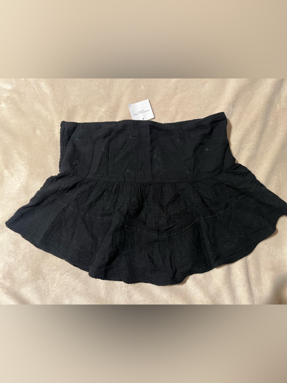 NWT American Eagle Black Embroidered Tube Top